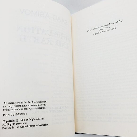 Isaac Asimov Foundation and Earth Book Vintage 1986 Book Club Hardcover Unread - Picture 4 of 13